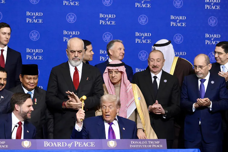 The Board of Peace meet in Washington in February 2026.