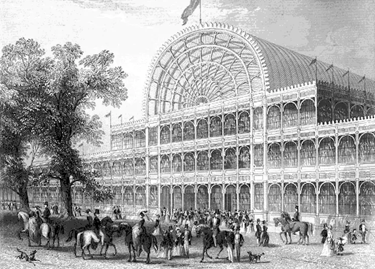 Outside the Great Exhibition in London 1851