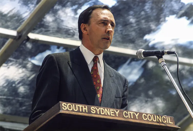 Paul Keating, then prime minister, giving a speech at South Sydney City Council