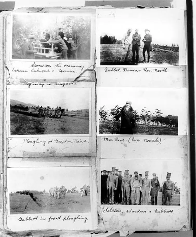 Six black and white images.