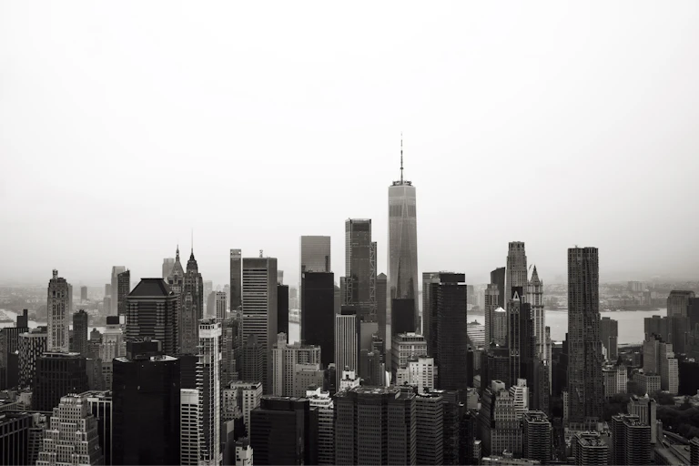 Black and white city