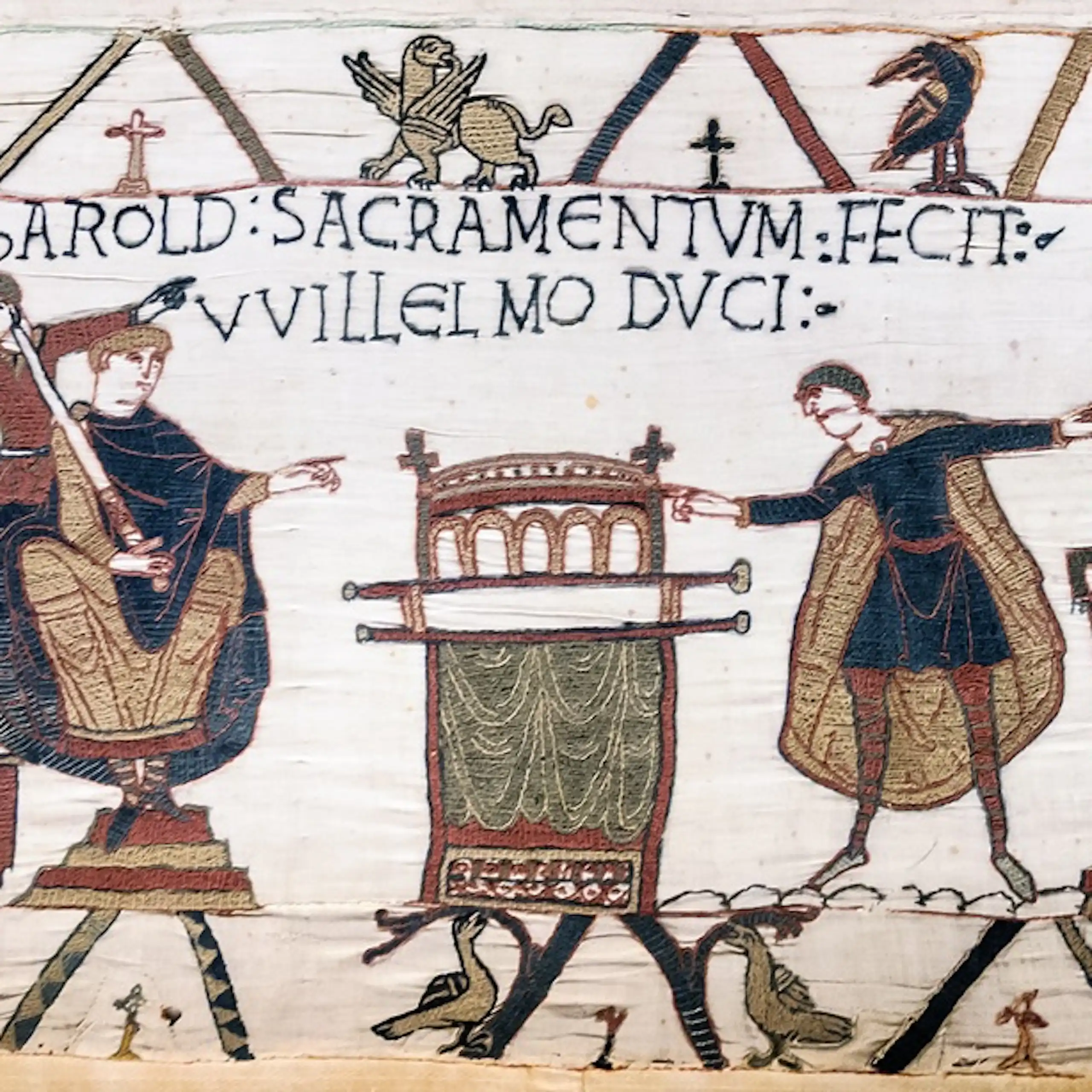 Bayeux tapestry of William and Harold.