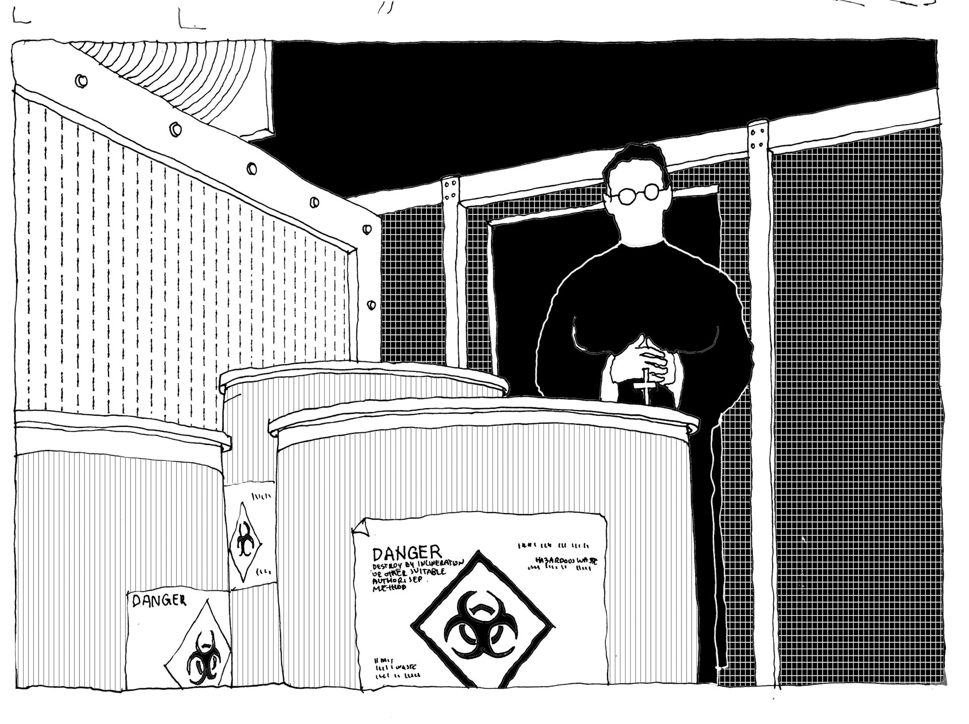 Comic book image of a priest.