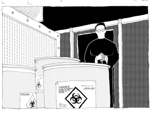 Comic book image of a priest.
