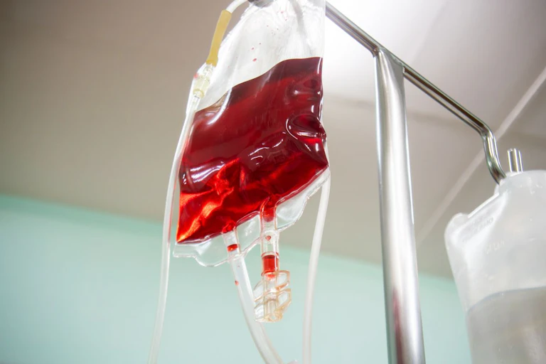 Blood bag drip on stand