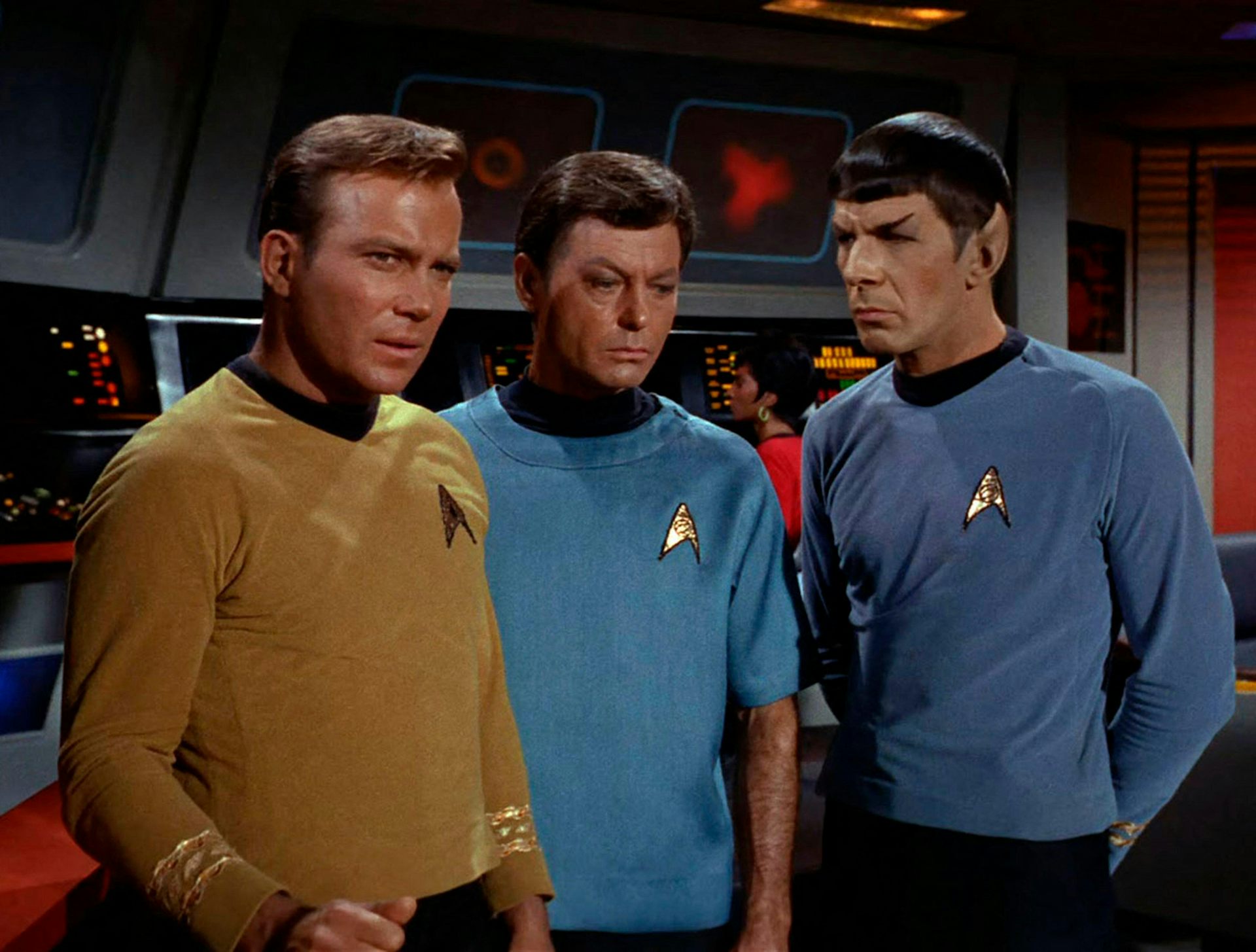 Three characters from the original Star Trek series.