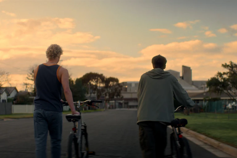 Two boys with their bikes