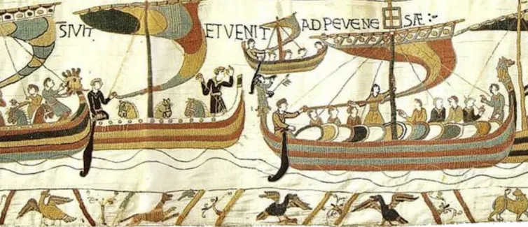 An armada of ships from the Bayeux tapestry.