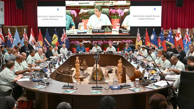 Pacific leaders attend the Pacific Islands Forum leaders' plenary meeting