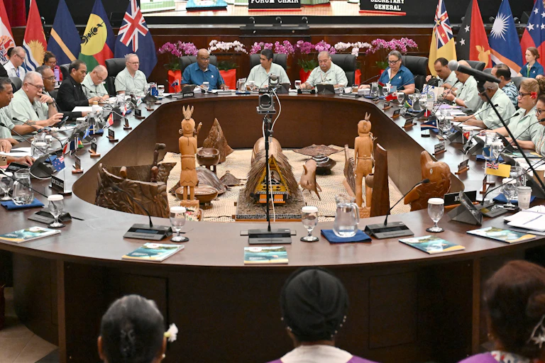 Pacific leaders attend the Pacific Islands Forum leaders' plenary meeting