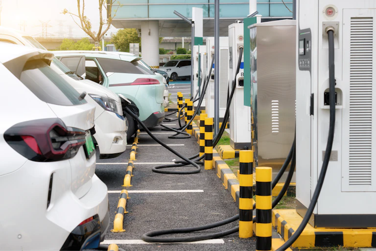 Station de recharge pour voitures électriques.