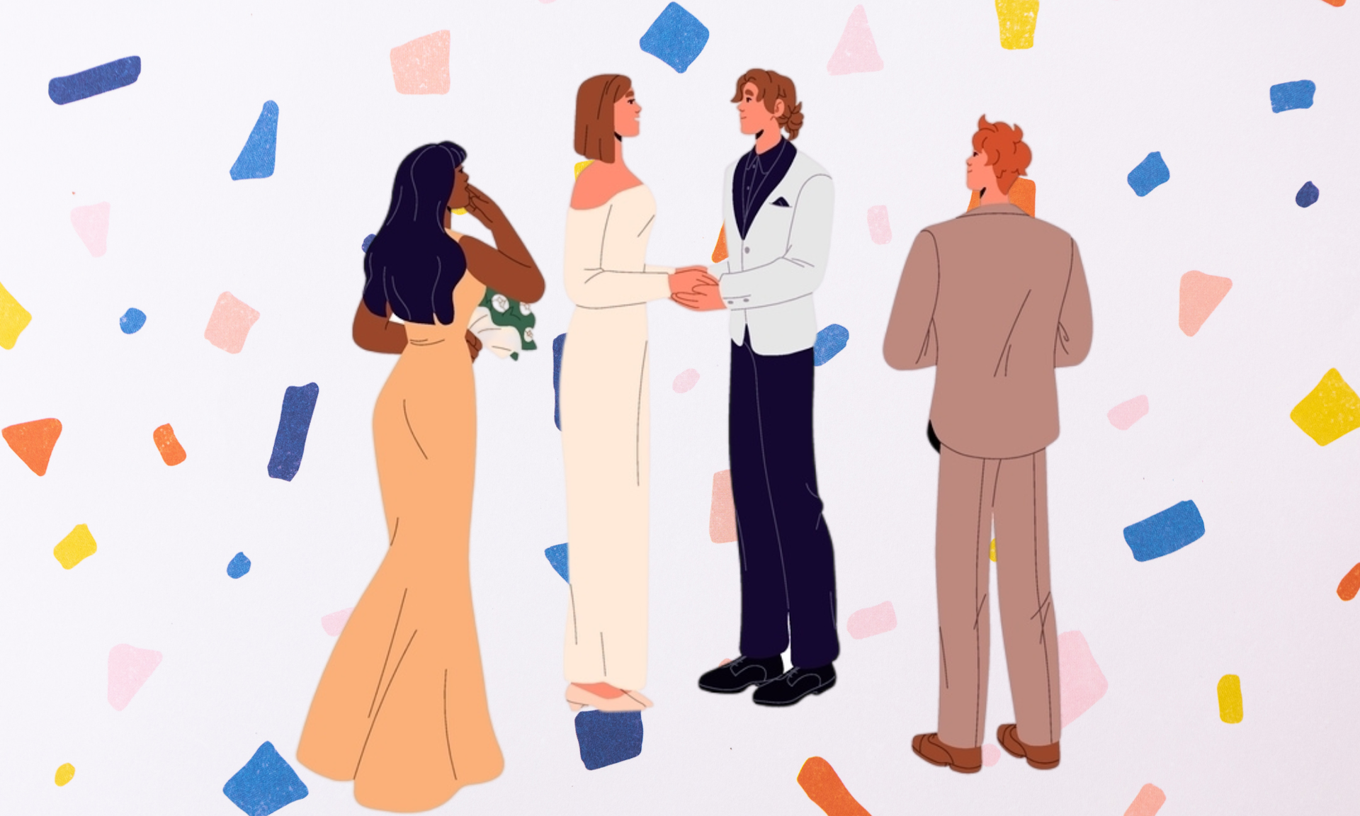 Two people getting married.
