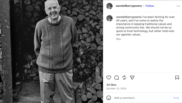 An image from a social media site