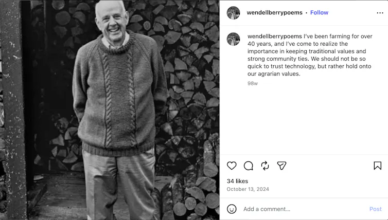 An image from a social media site