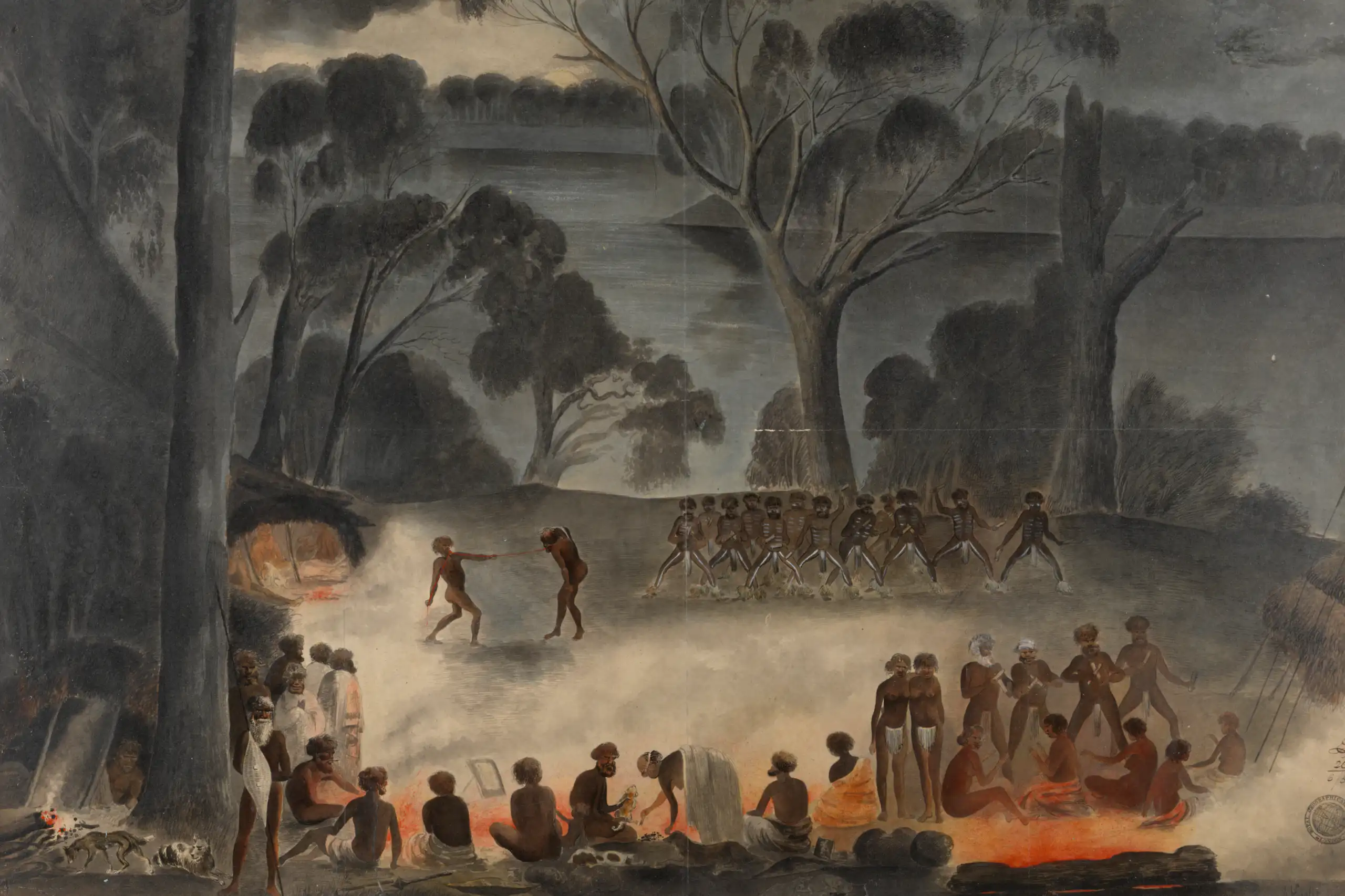 Painting of an Indigenous gathering