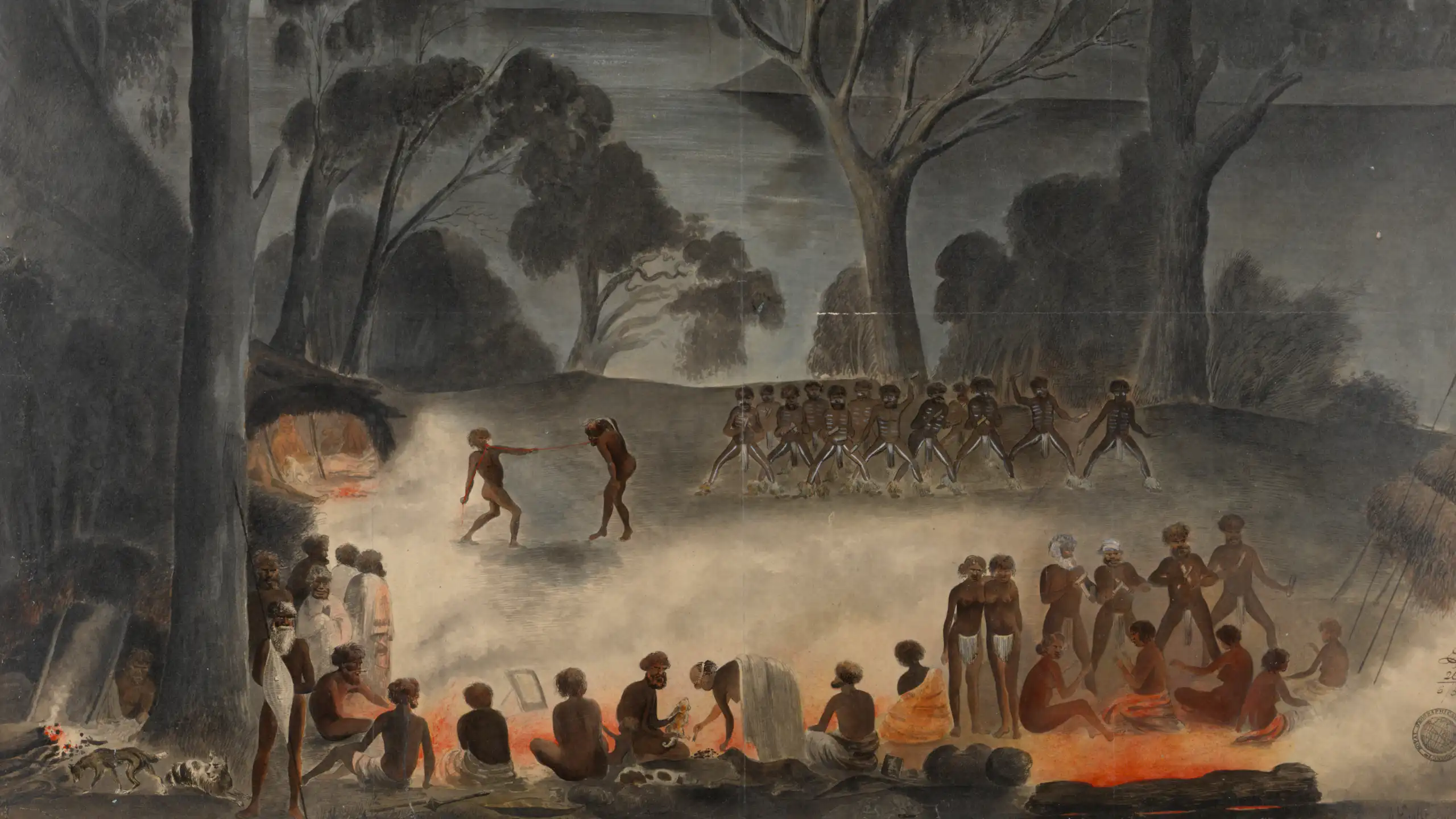 Painting of an Indigenous gathering