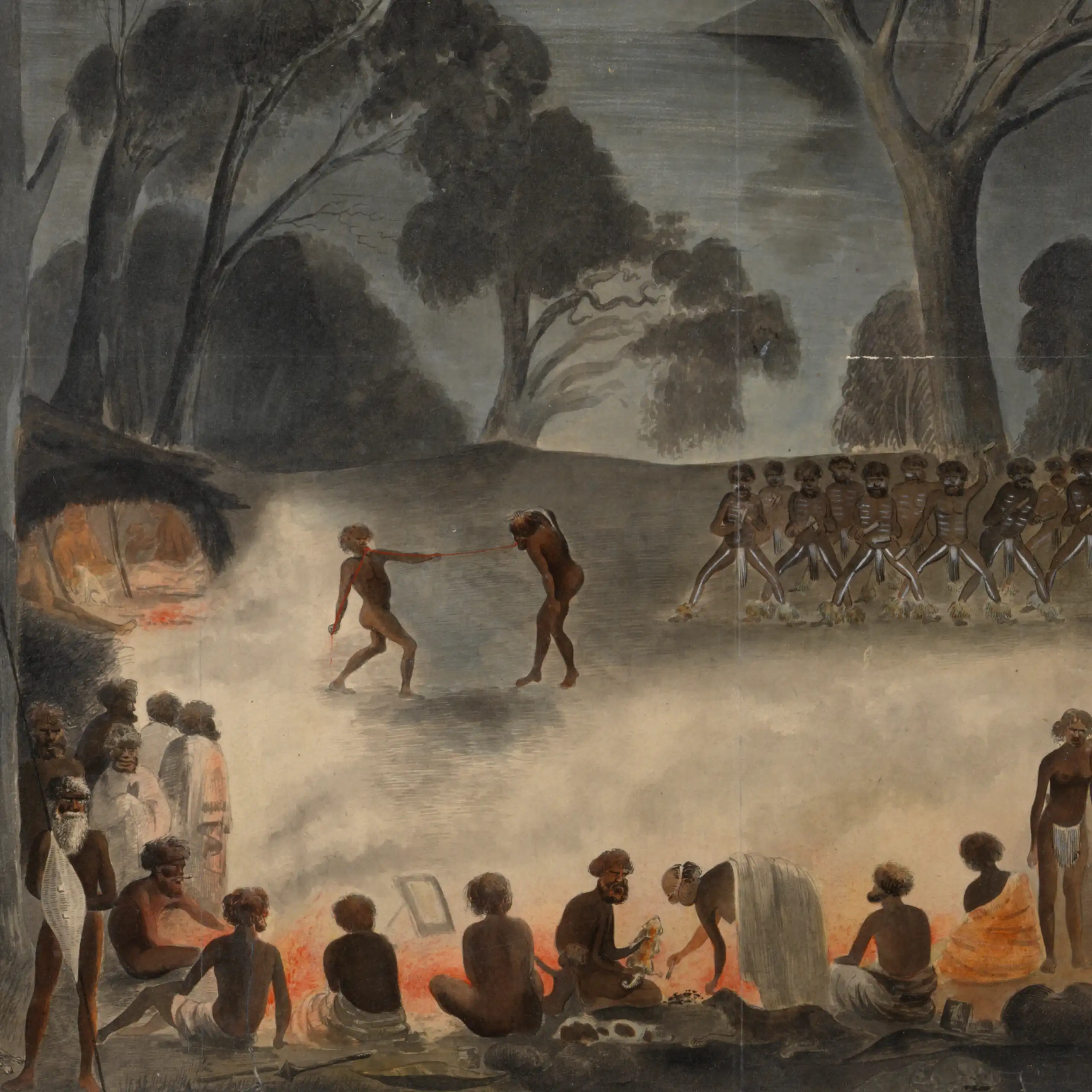 Painting of an Indigenous gathering