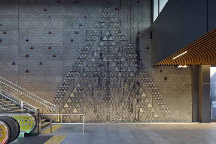 Art wall inside CRL station