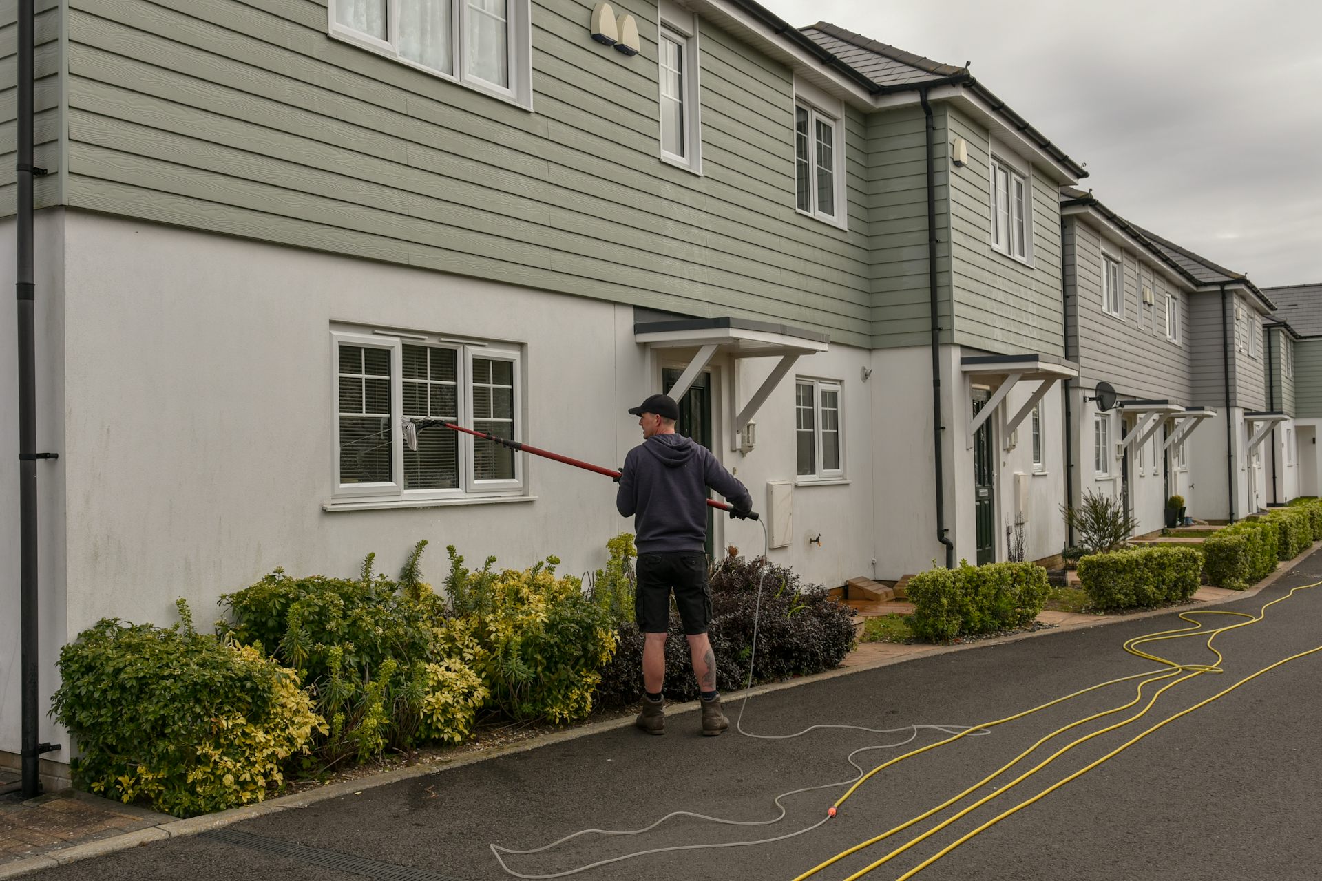 Window cleaner in action.
