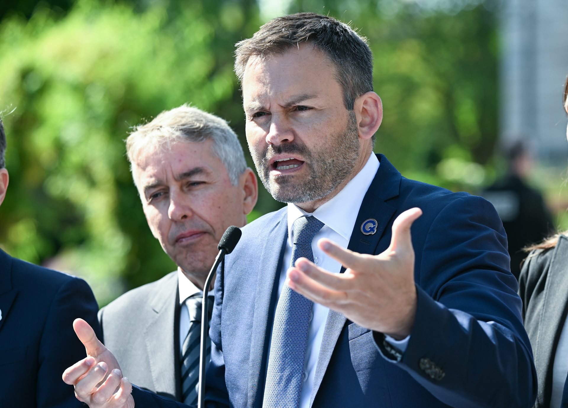 Le chef du Parti québécois s’exprime lors d’une conférence de presse