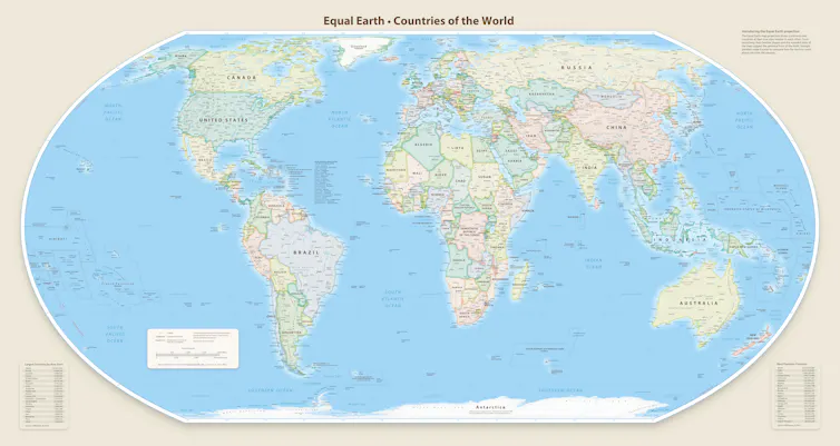 a map of the world that reflects the true size of landmasses