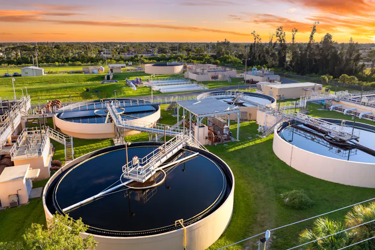 wastewater facility seen from above.