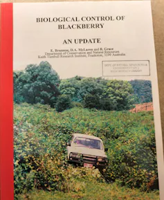 photo of a report on biological control of blackberry.