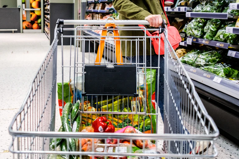 A person grocery shopping