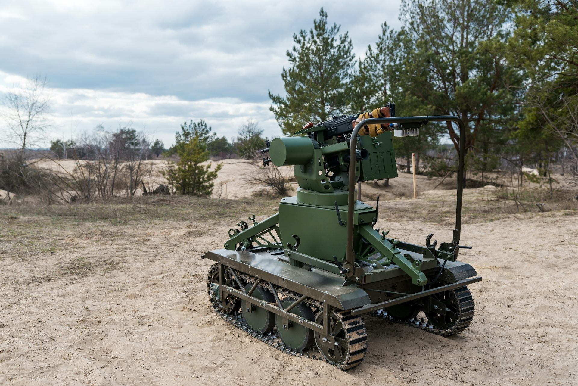 Armed ground robot.