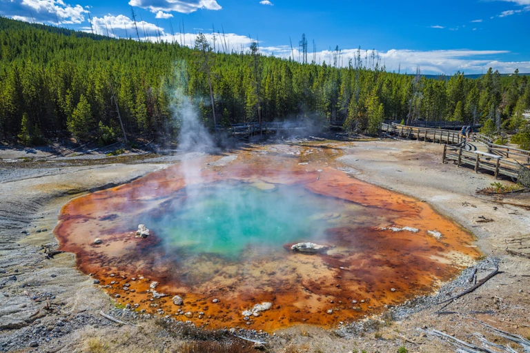 Echinus Geyser in the Yellowstone national park.