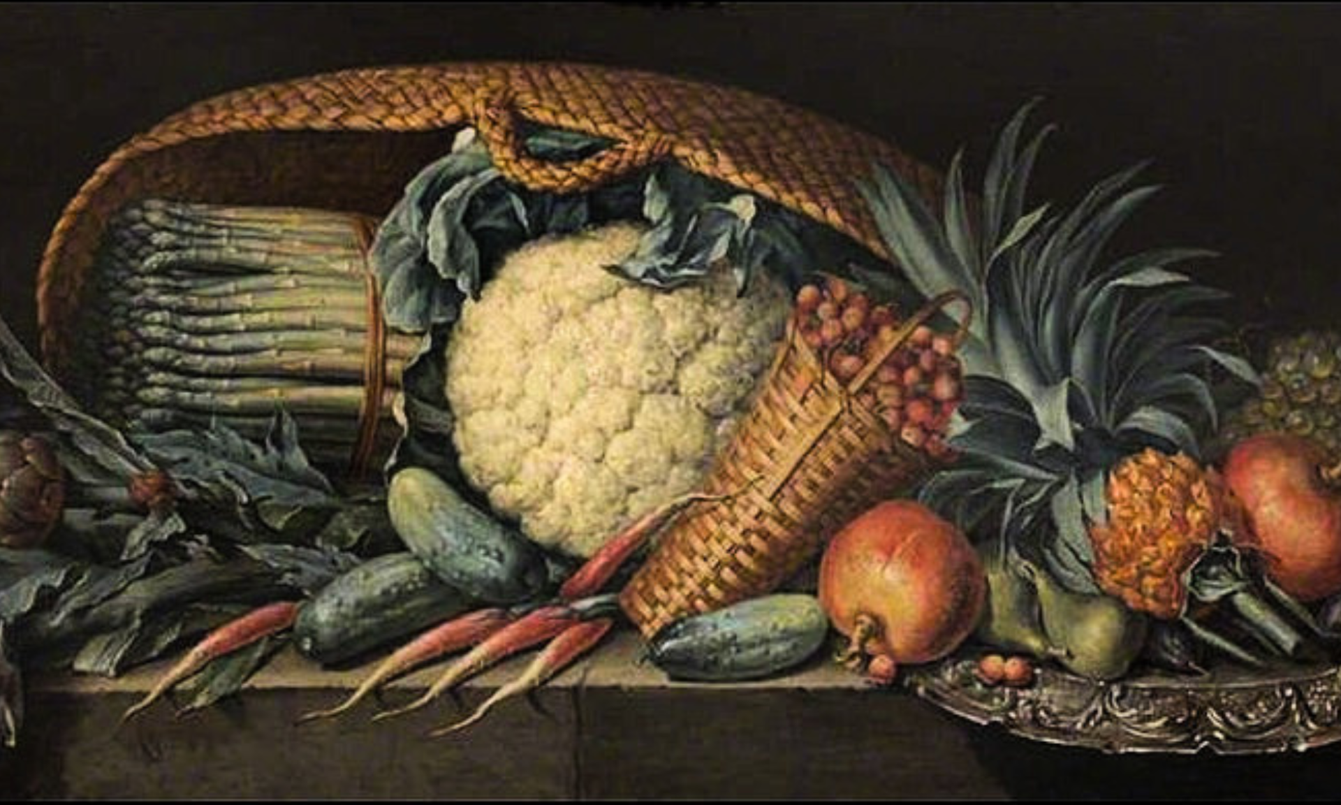 Painting of fruit and vegetables.