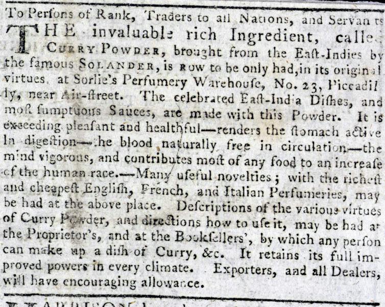 British food was complex, multicultural and flavourful in the 18th century – despite what you might think