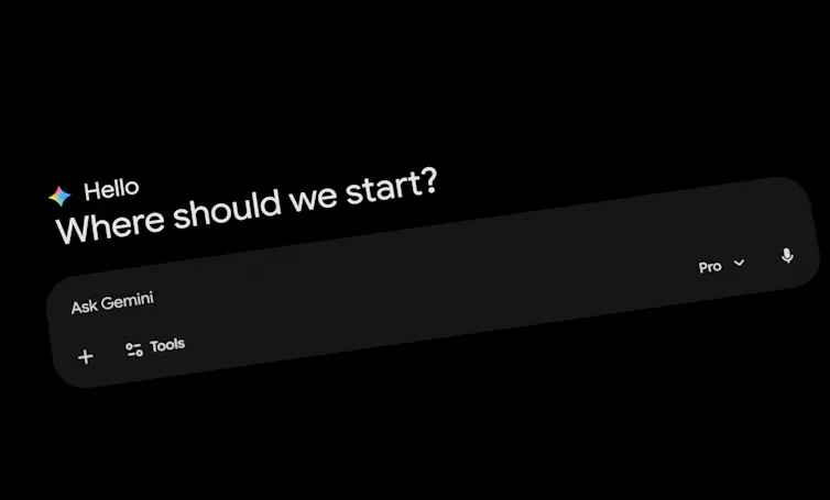 Landing page for a Google Gemini conversation