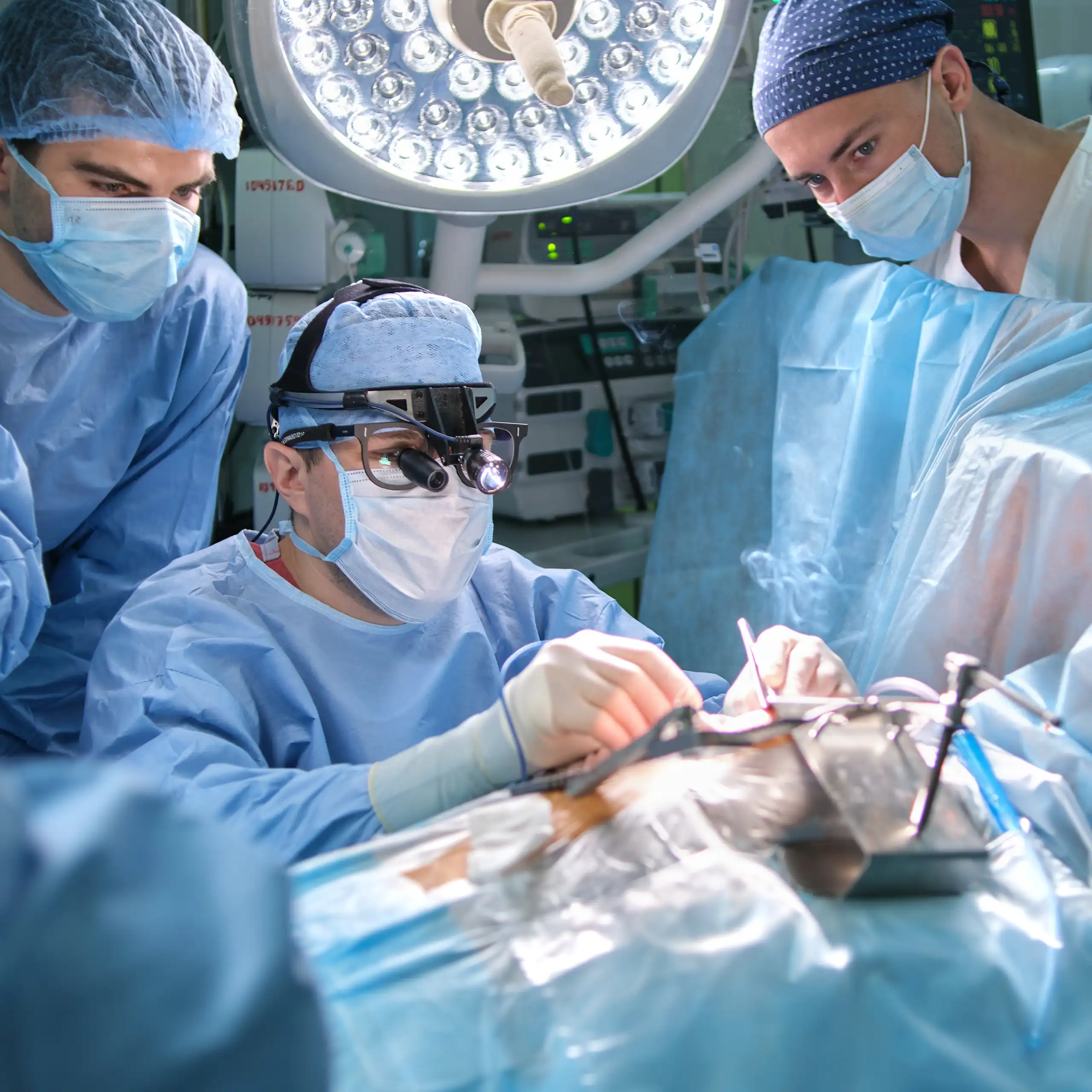 Photo de chirurgiens cardiaques en intervention.