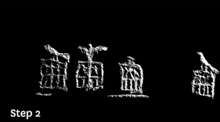 The same symbols now on a black background.