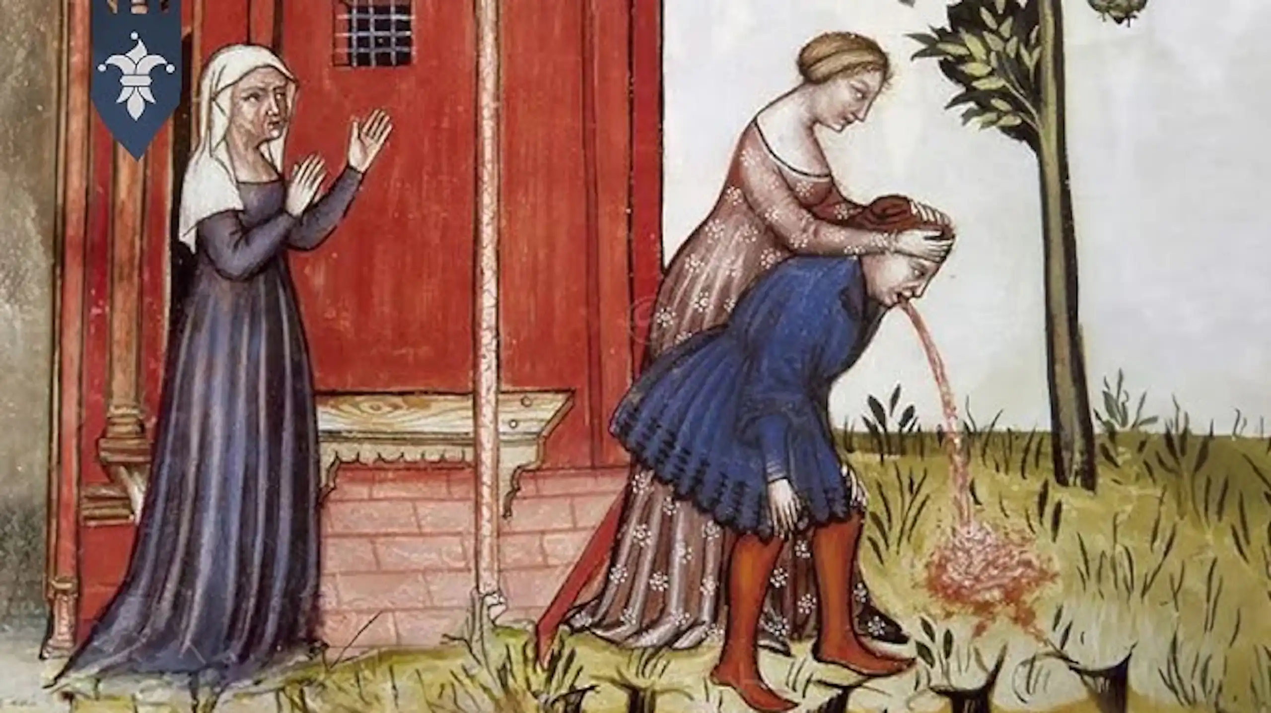 Illustration d'un homme en train de vomir.