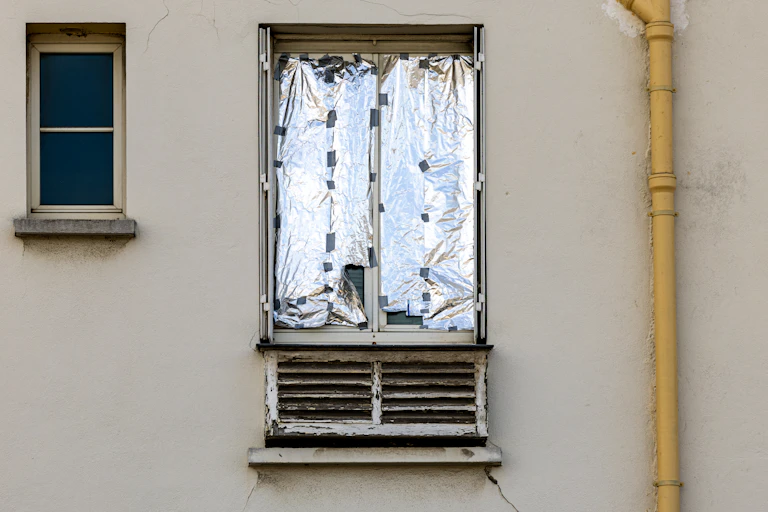 Vue extérieure de la fenêtre.