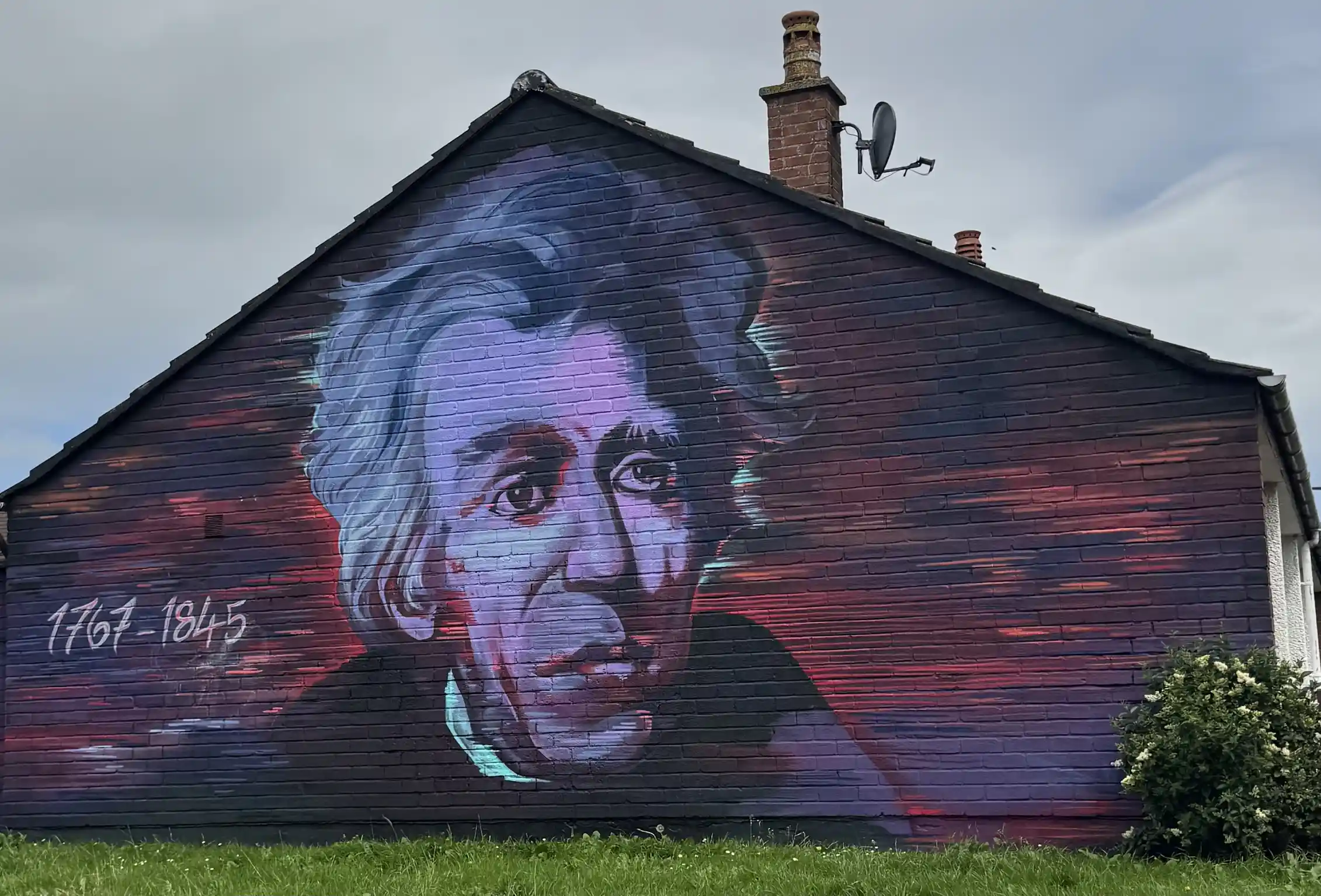 A large painting of a man