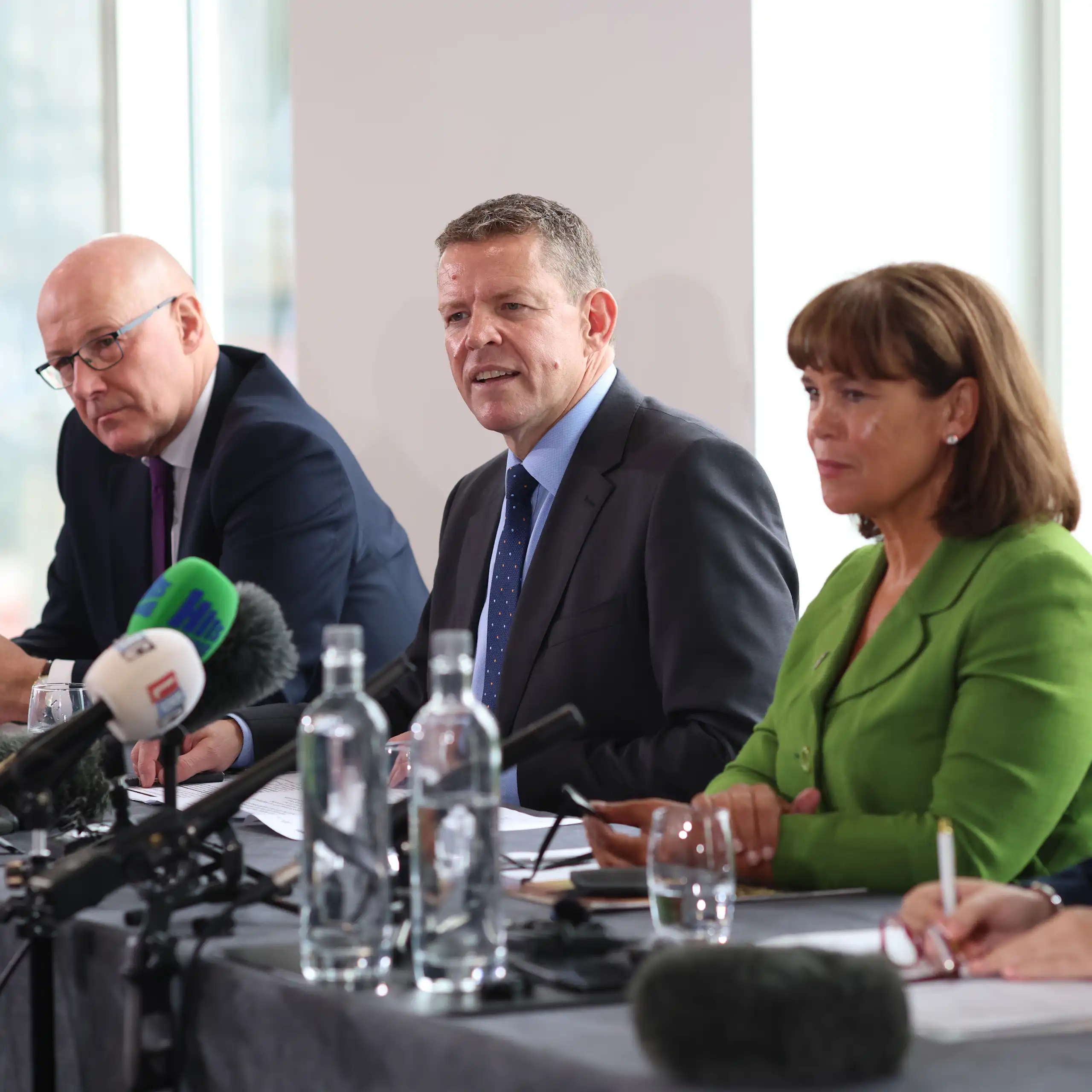 Leader of the Scottish National Party and First Minister of Scotland, John Swinney, Leader of Plaid Cymru and First Minister of Wales, Rhun ap Iorwerth, Sinn Fein President Mary Lou McDonald and Sinn Fein Vice-President and First Minister for the North of Ireland Michelle O'Neill