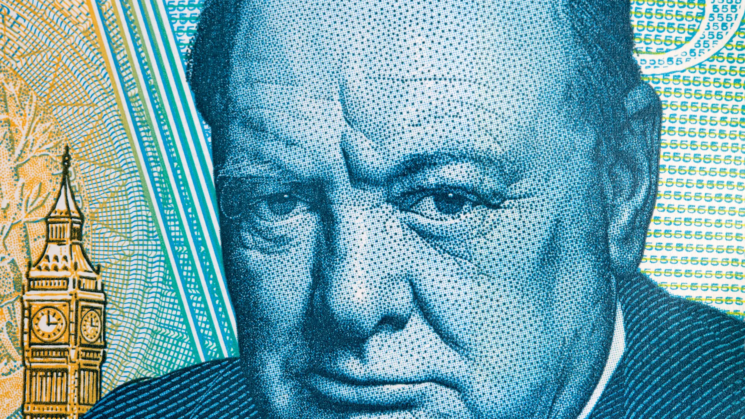 Billet de cinq livres à l’effigie de Winston Churchill.