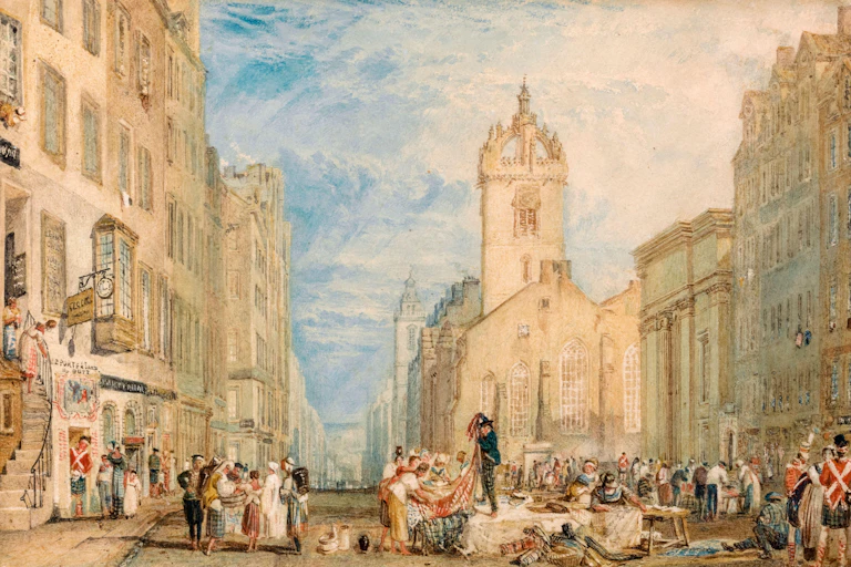 A painting by JMW Turner of Edinburgh's Royal Mile.