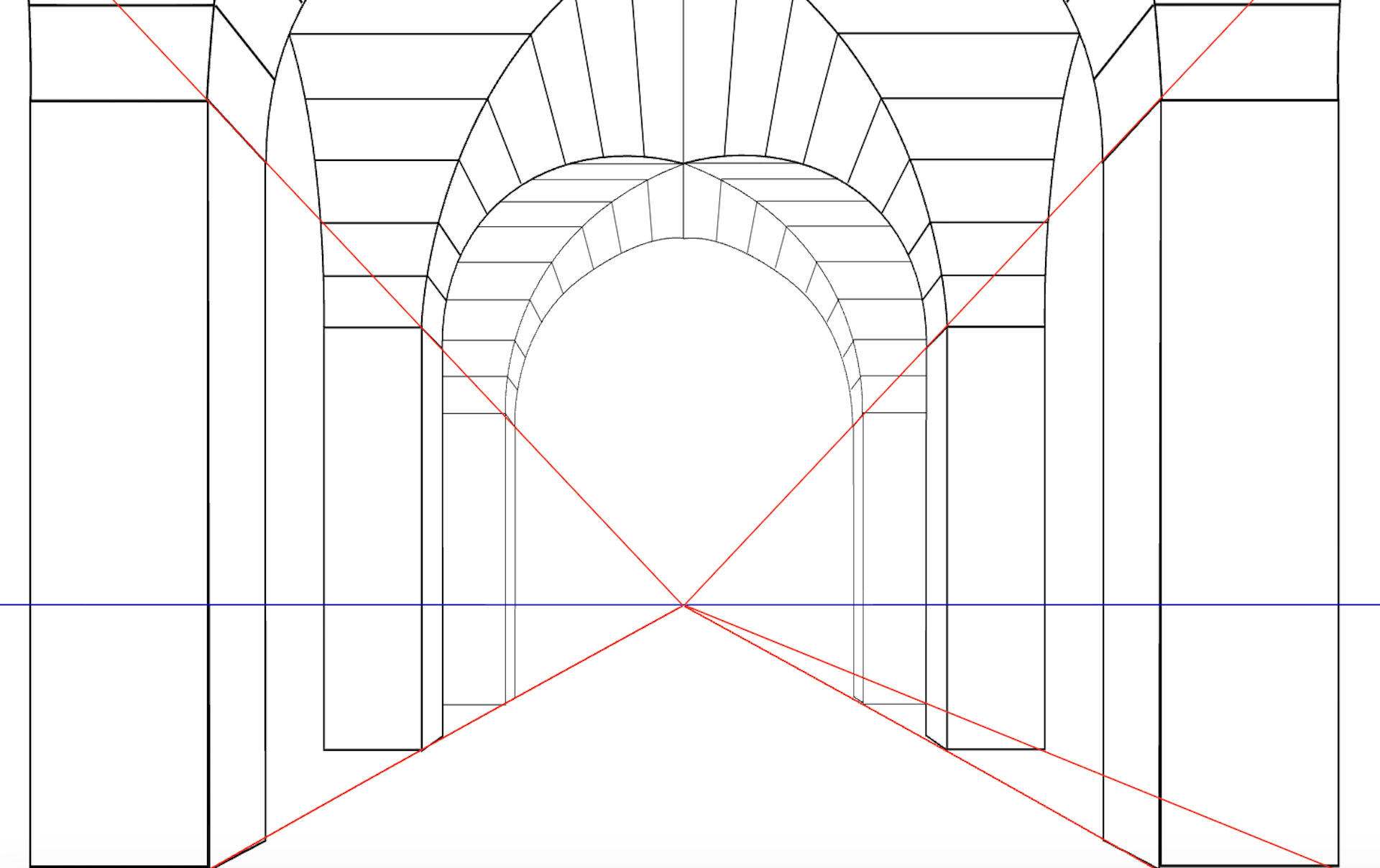 A demonstration of how lines can create vanishing points.