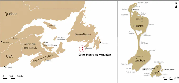 a map of Saint-Pierre-et-Miquelon today