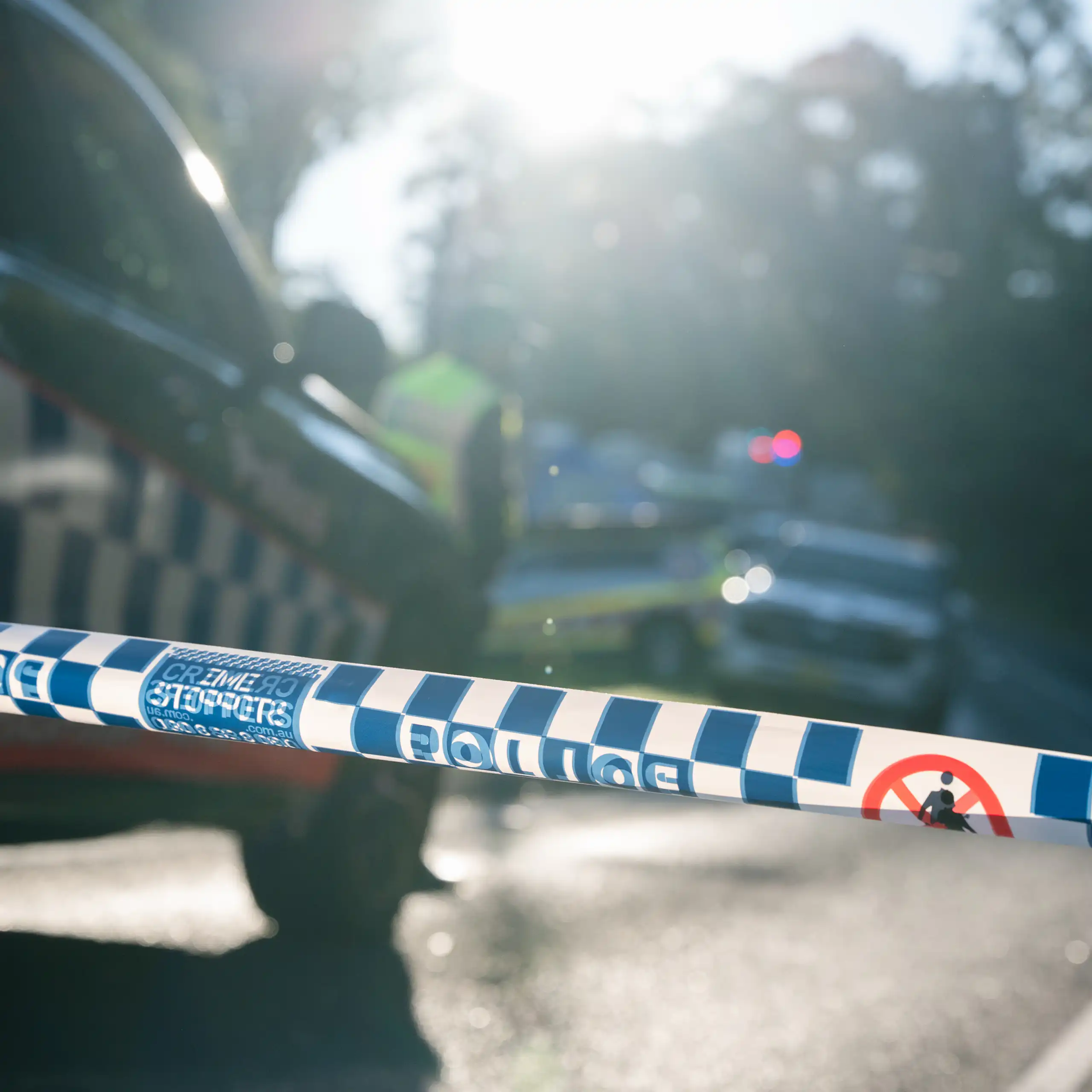 Police cars and officers are seen at the scene of an alleged domestic violence incident in NSW>