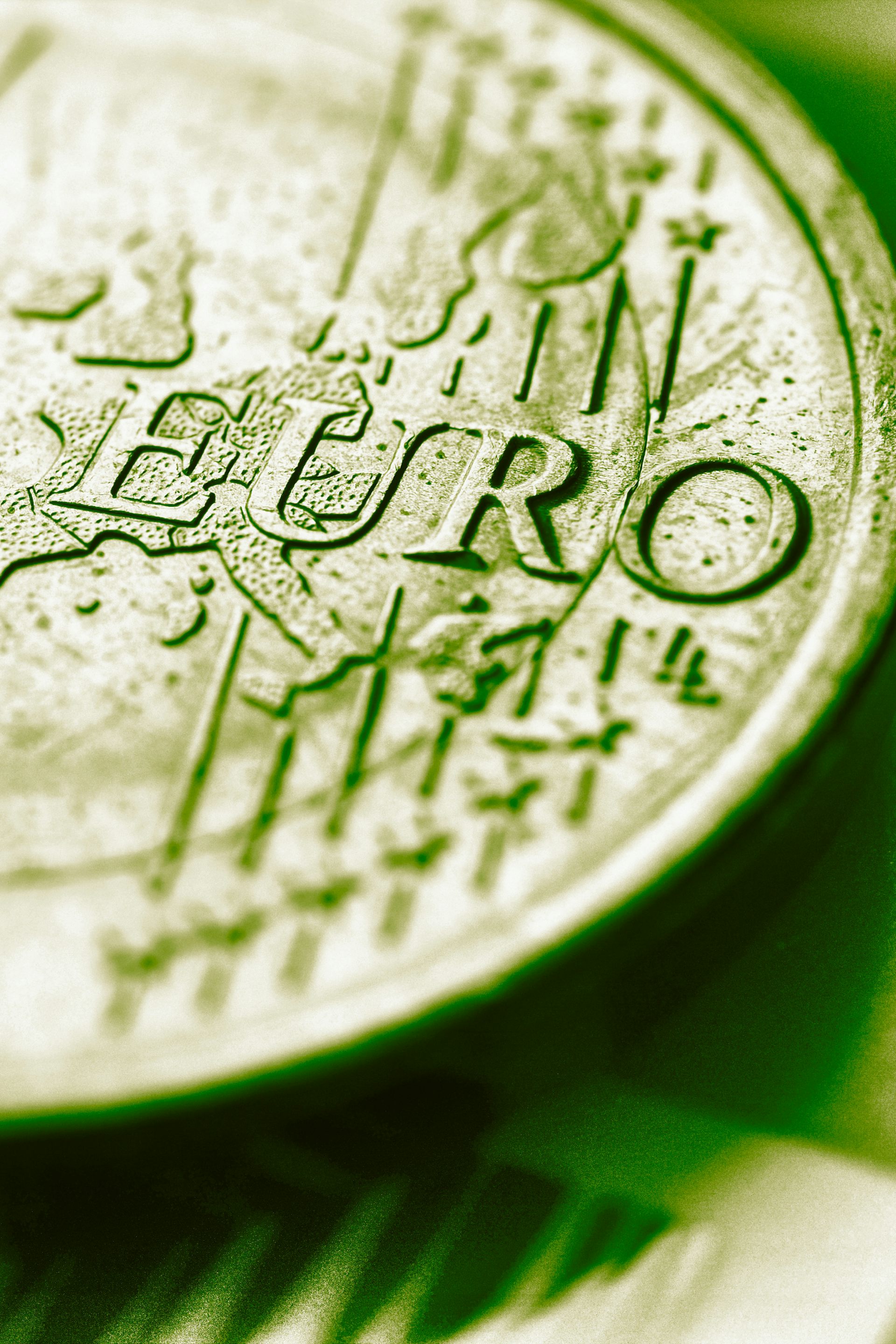Pièce d'un euro verte