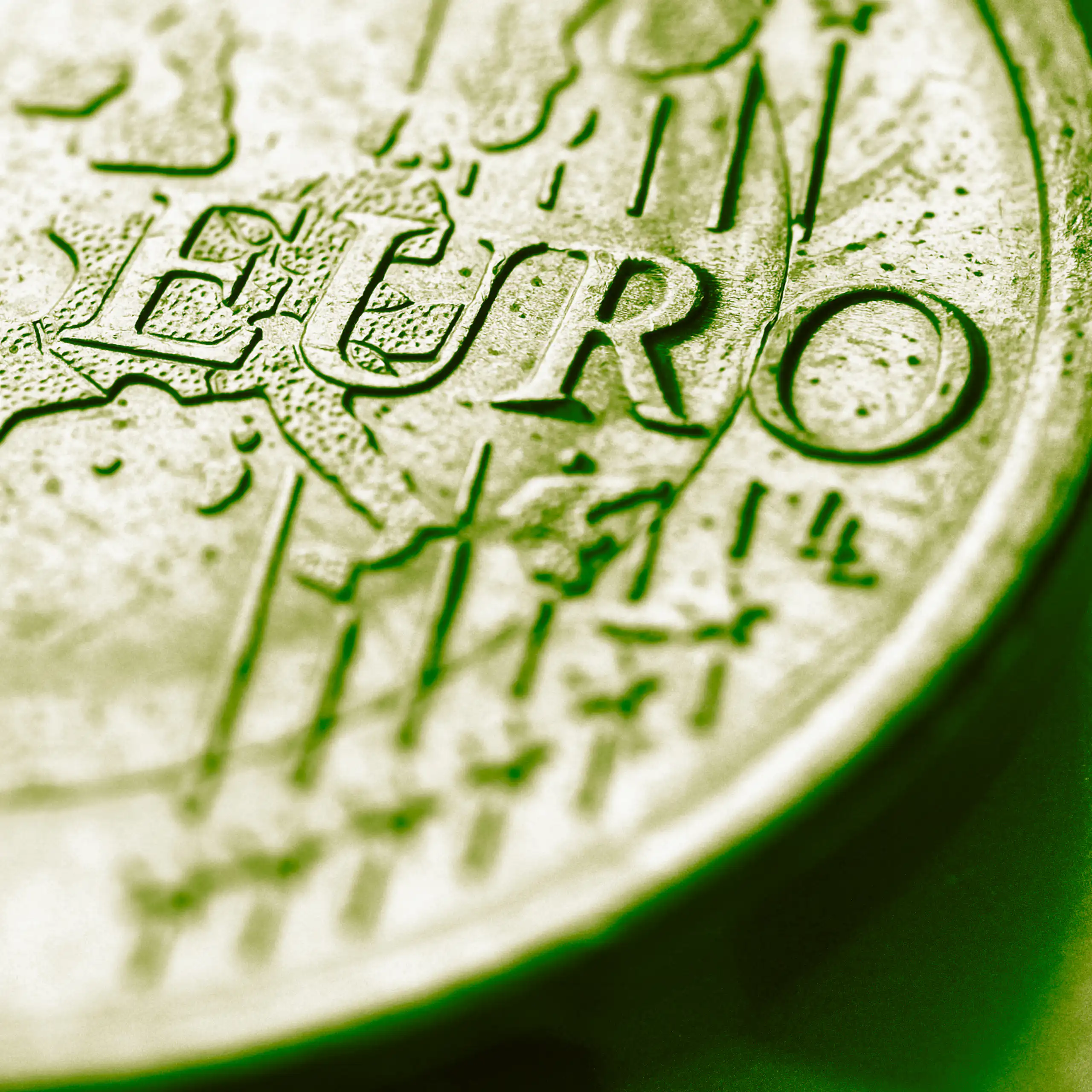 Pièce d'un euro verte