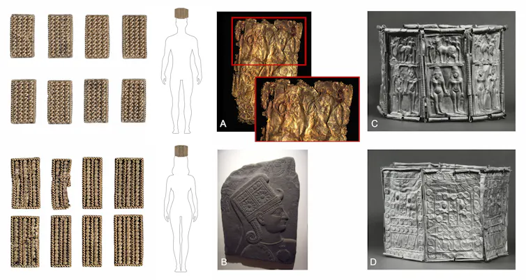 Coronas de El Carambolo junto a sus paralelos más estrechos procedentes del Mediterráneo oriental