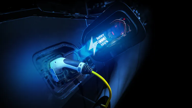 Depósito de un coche eléctrico.