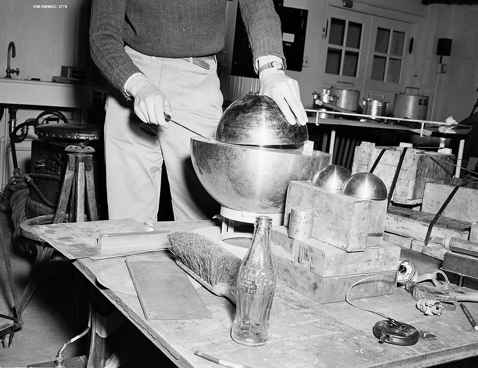 A reconstruction of the experiment that killed Manhattan Project scientist Louis Slotin.