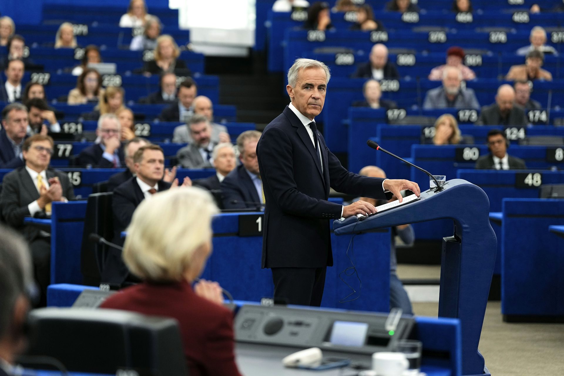 Mark Carney s'adresse au Parlement européen à Strasbourg